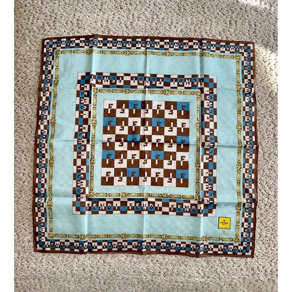 Authentic vintage Fendi cotton scarf 100% COTTON